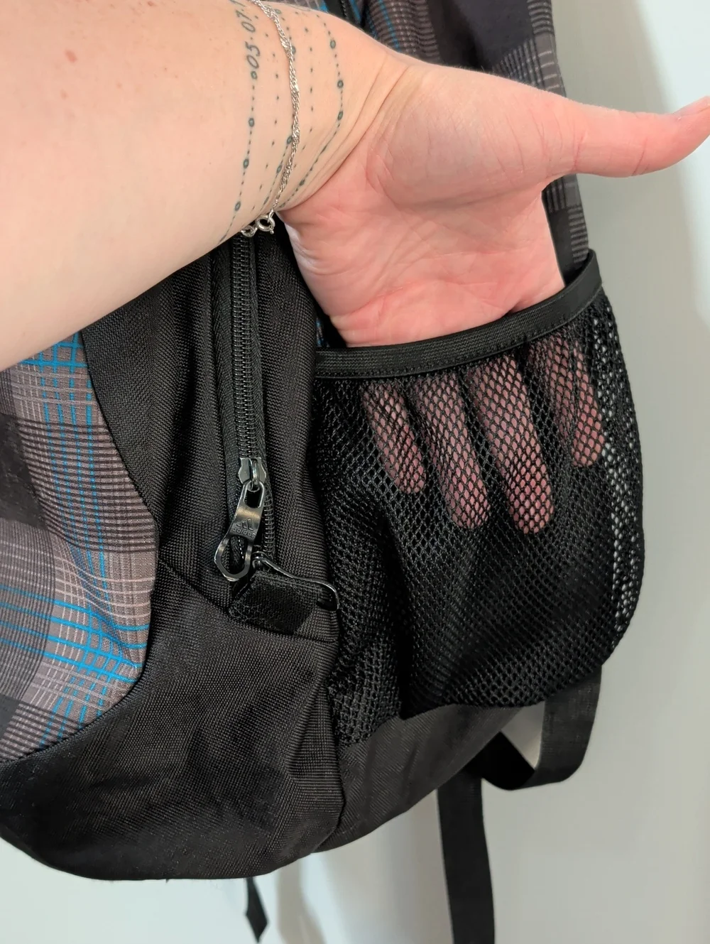Adidas Black & Blue Plaid LoadSpring Backpack